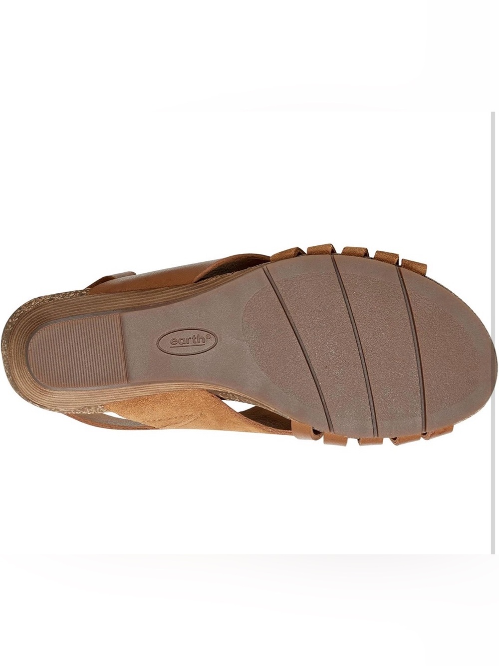 0176: Earth Women's Harris Beige Woven Slingback Wedge Sandals - Picture 4 of 9